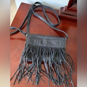 Lucky brand leather fringe crossbody